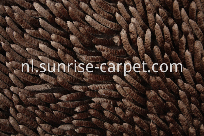 Shinning Polyester Chenille Rugs brown